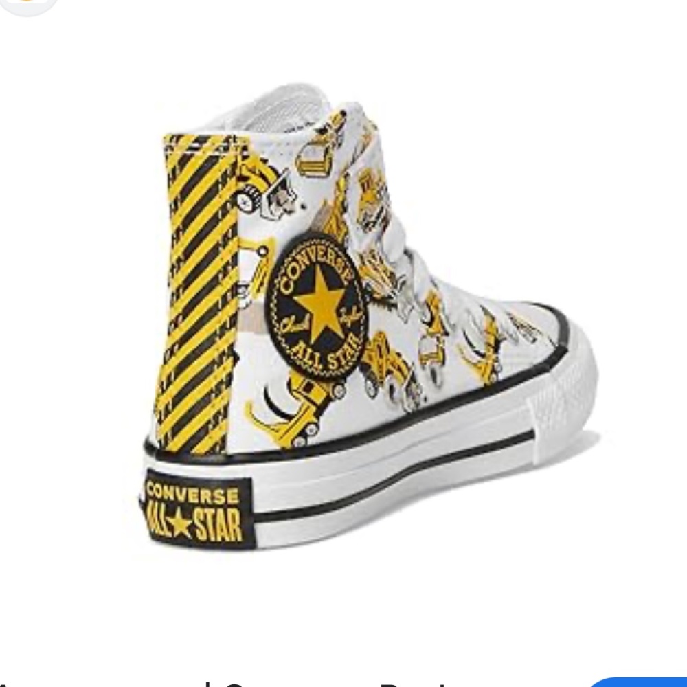 Converse White and Yellow Graphic High-Tops